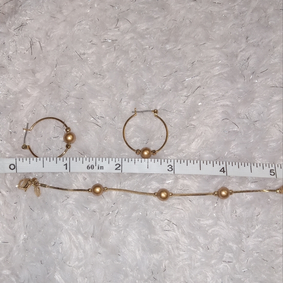 Vintage Monet Gold Tone Boxchain Ball Necklace &  Earring Set - Picture 8 of 9